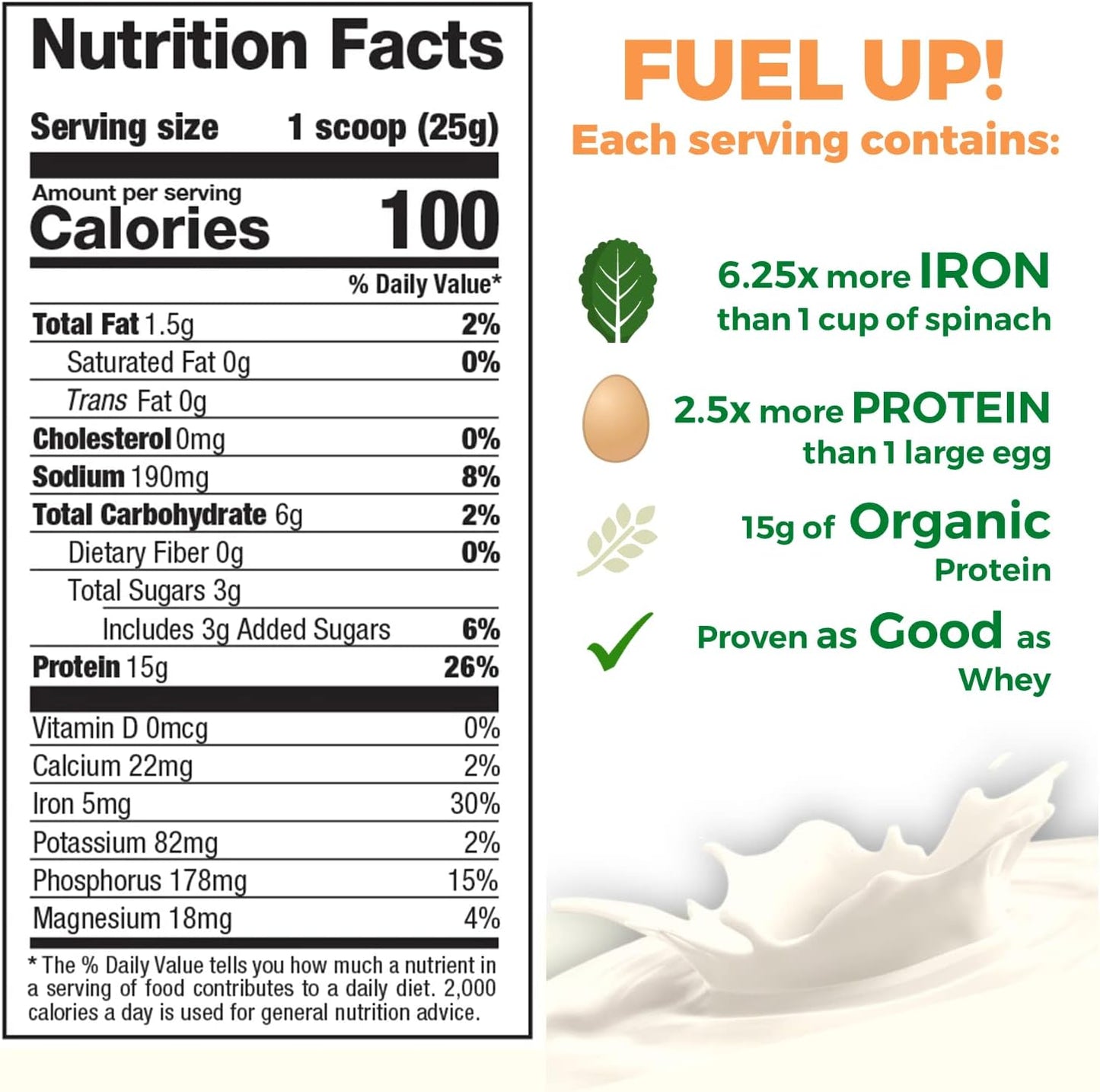 2lb Vanilla Blast Pea Protein Powder - Vegan, BCAA, Low-Carb, Low-Sugar - Plant Based Protein Supplement by Growing Naturals