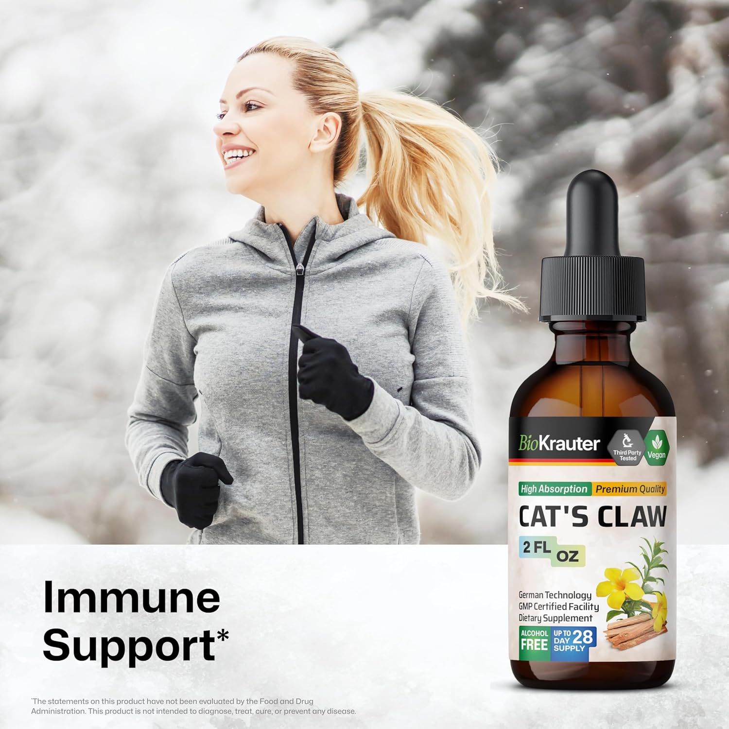 2oz Cats Claw Tincture & 100 Capsules Stinging Nettle Bundle - Herbal Supplement