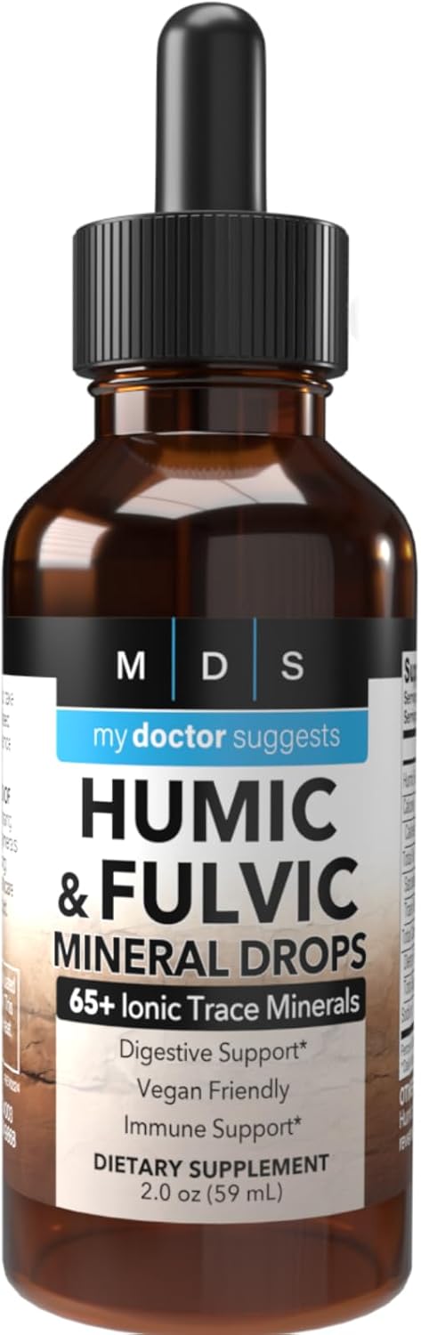 2oz Liquid Humic & Fulvic Acid Supplement for Enhanced Nutrient Absorption & Detox - Optimal Wellness Formula Recommended by Doctors