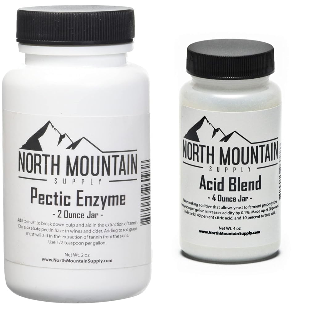 2oz Pectic Enzyme Jar + 4oz Food Grade Acid Blend Bundle by North Mountain Supply