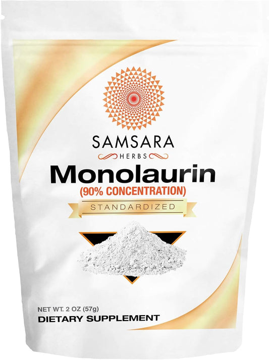 2oz Samsara Herbs Monolaurin Extract Powder - Supports Immune System - Equivalent to 95x600mg Capsules - Coconut Extract Powder