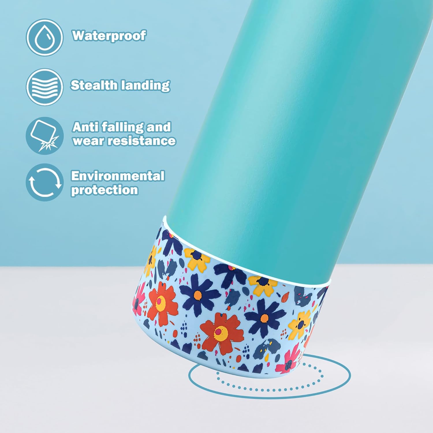 2PCS Silicone Protective Sleeve for Owala Flask Water Bottle - Anti-Slip Bottom Base for 24oz, 32oz, 40oz Twist, FreeSip, and Flip Stainless Steel Bottles - BPA-Free Boot