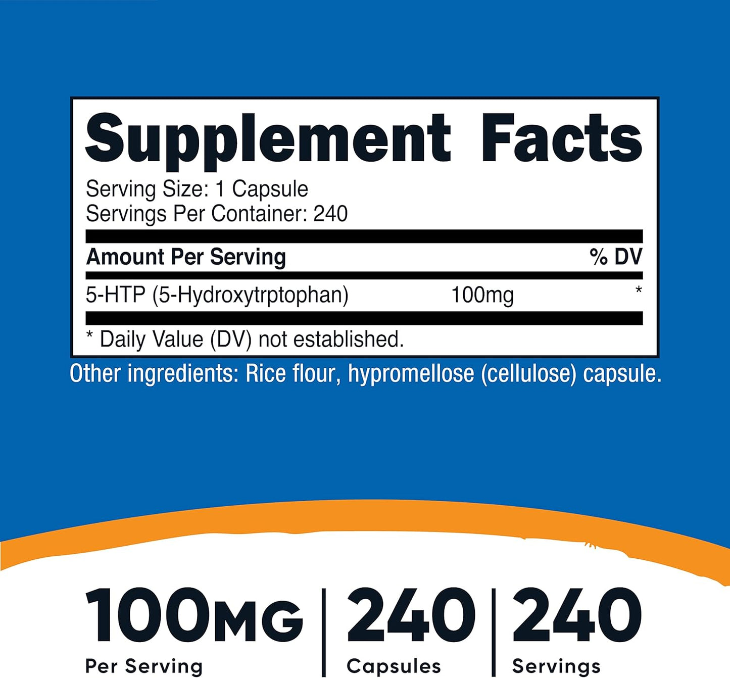 3 Bottles of Nutricost 5-HTP 100mg, 240 Vegetarian Capsules - Non-GMO & Gluten Free