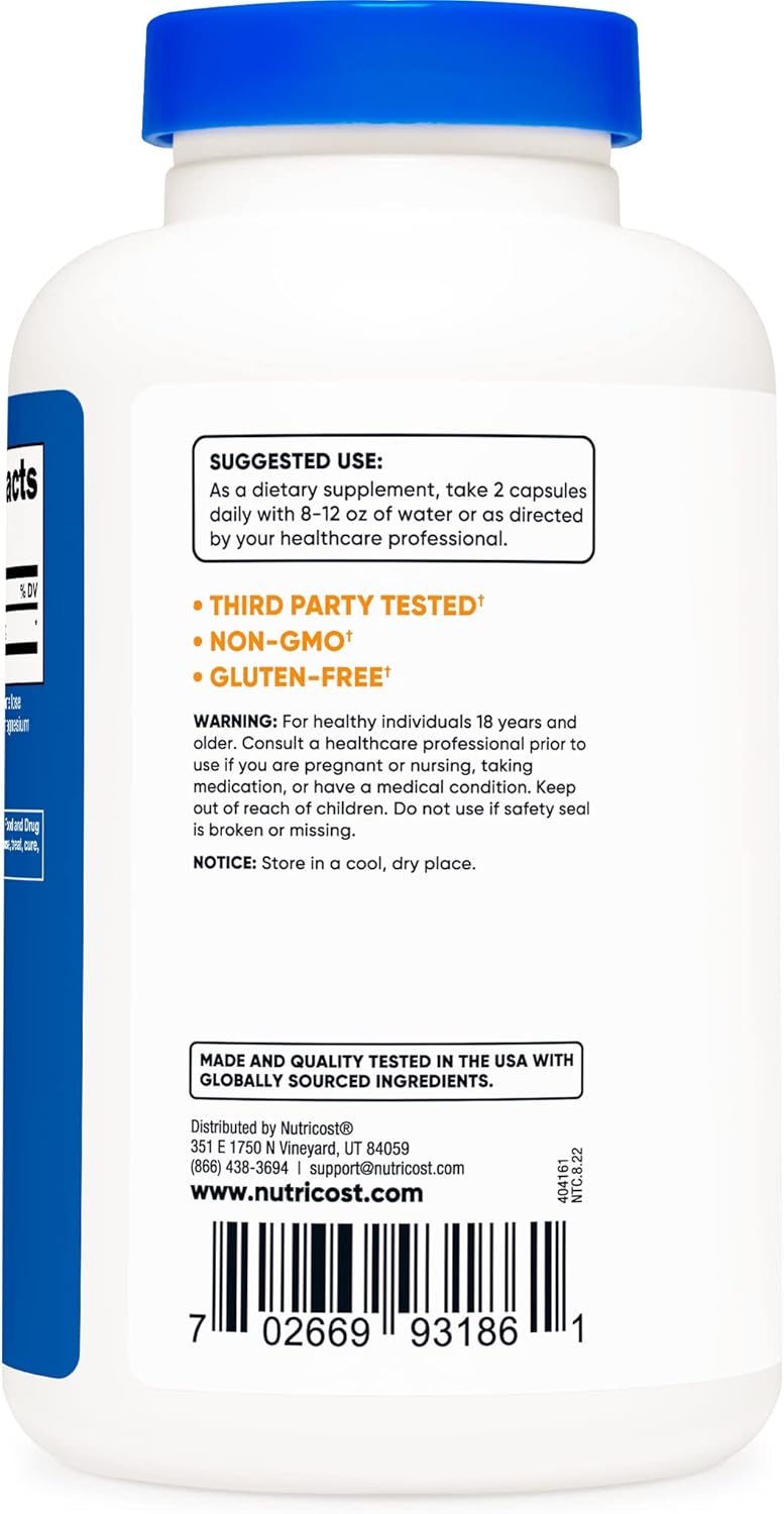 3 Bottles of Nutricost Alpha Lipoic Acid 600mg - 240 Vegetarian Capsules, Non-GMO, Gluten Free & Soy Free - 120 Servings