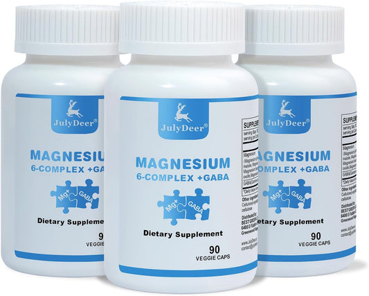 3 Bottles of Sixfold Magnesium Complex | 350mg Magnesium Blend for Muscles, Nerves, Energy & Sleep Support | High Absorption | Vegan | 90 Capsules