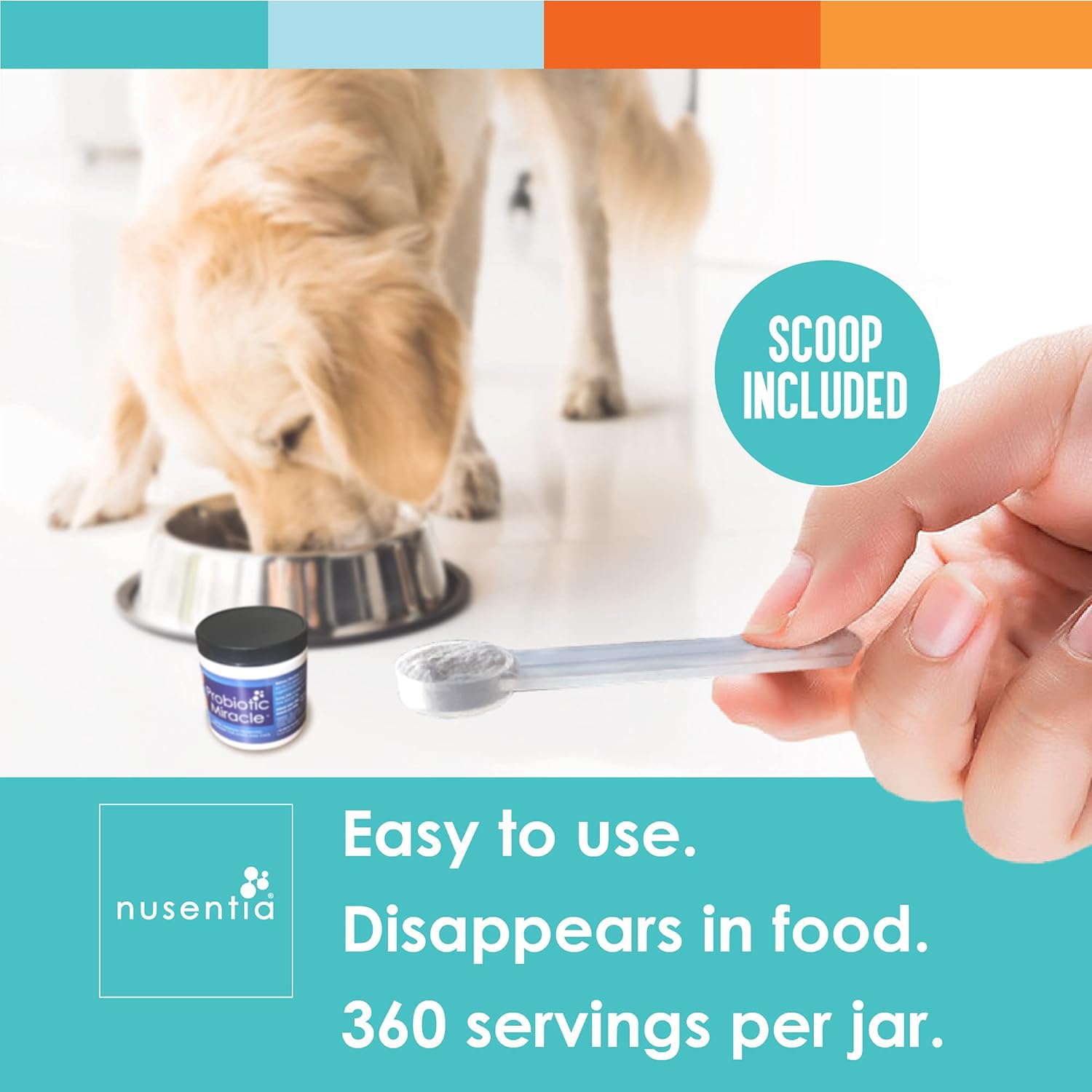 3 Bundle NUSENTIA Probiotic Miracle for Dogs and Cats - Save $13 - Made in USA - GMP Certified - Relieve Diarrhea, Constipation, Yeast, and More