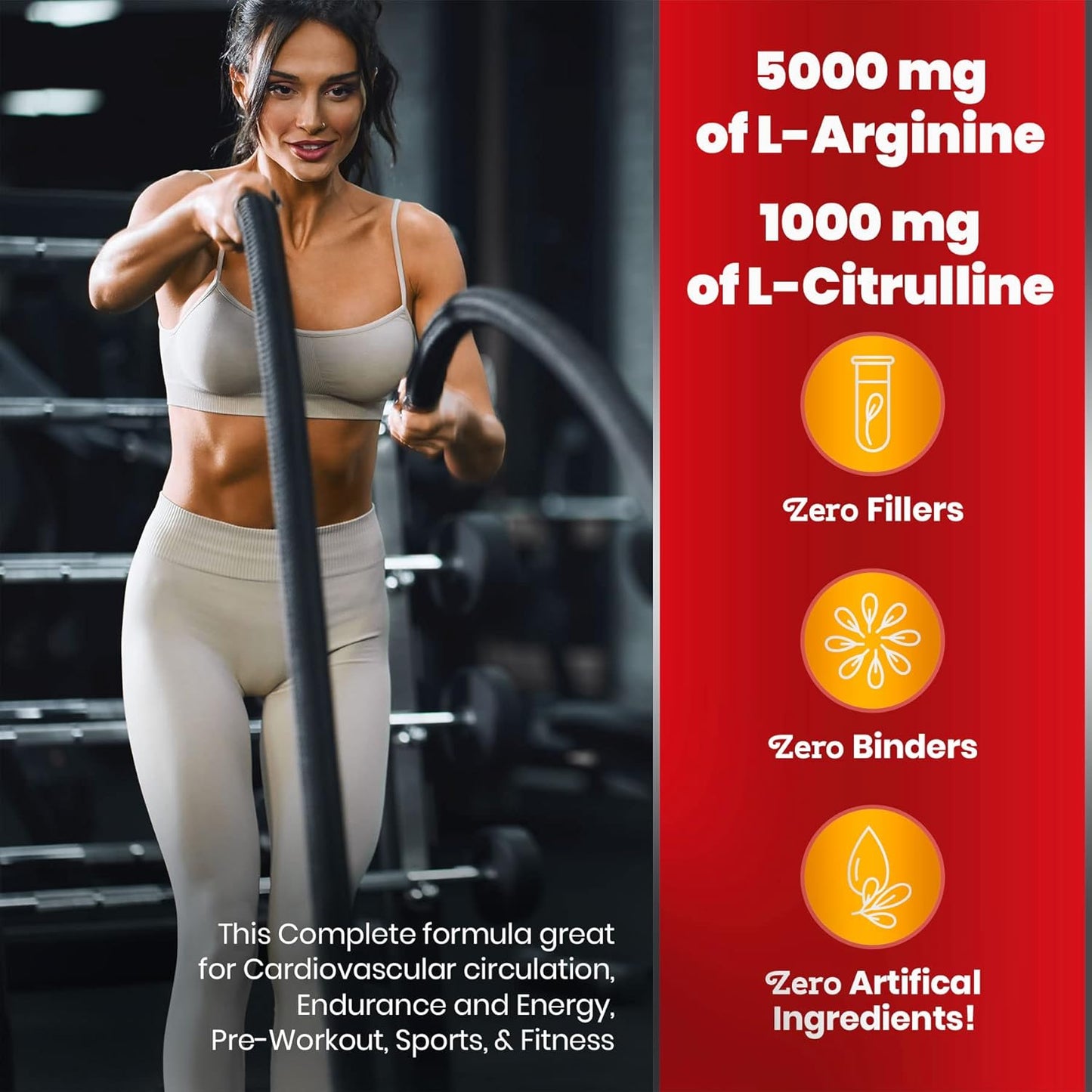3-in-1 Nitric Oxide Booster with L-Arginine, L-Citrulline, and Hawthorn Berry for Heart Health - Pure Cardio Complete Supplement