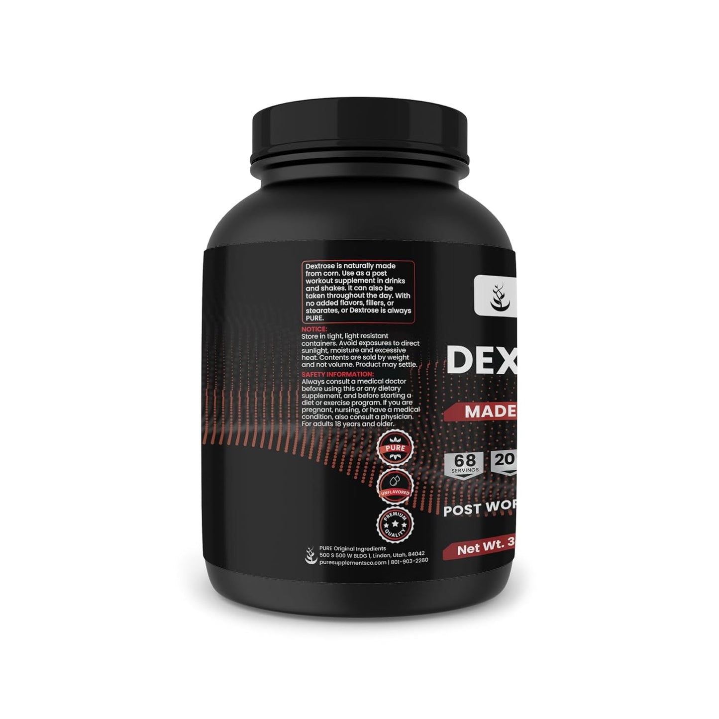 3 lb Dextrose with Pure Original Ingredients, Lab Verified, No Magnesium or Rice Fillers