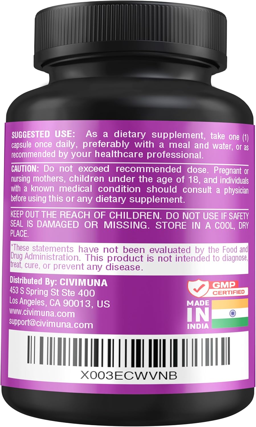 3 Month Supply of CIVIMUNA Licorice Capsules with Turmeric, Ginger, Peppermint, and Papaya - Herbal Supplement