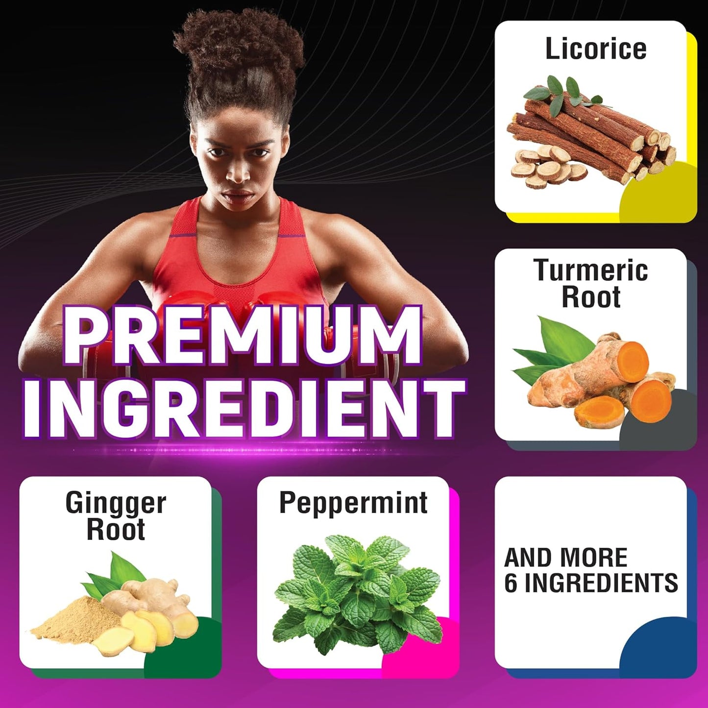 3 Month Supply of CIVIMUNA Licorice Capsules with Turmeric, Ginger, Peppermint, and Papaya - Herbal Supplement