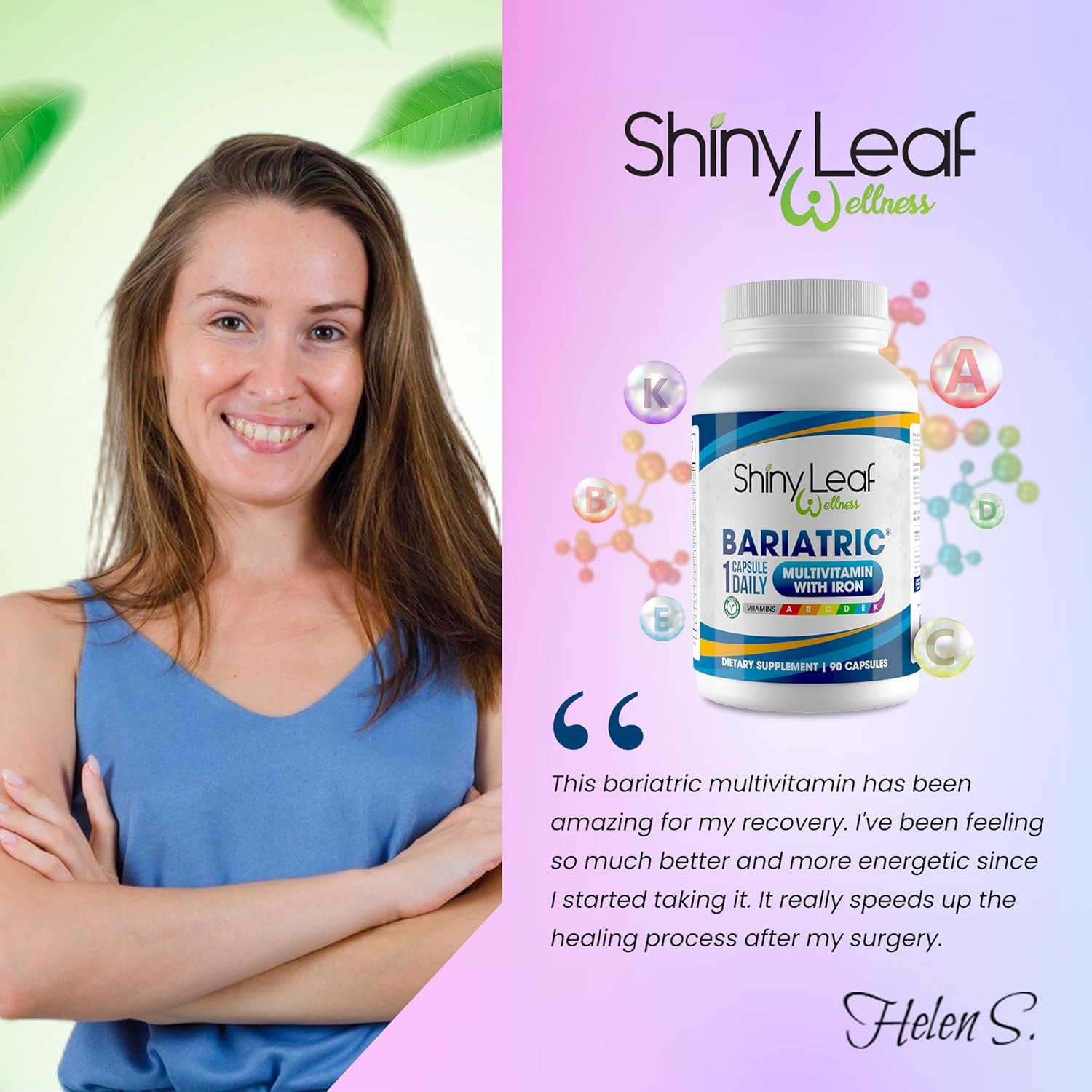 3-Month Supply of Shiny Leaf Bariatric Multivitamins with Iron and Cherry Calcium Citrate Chewables