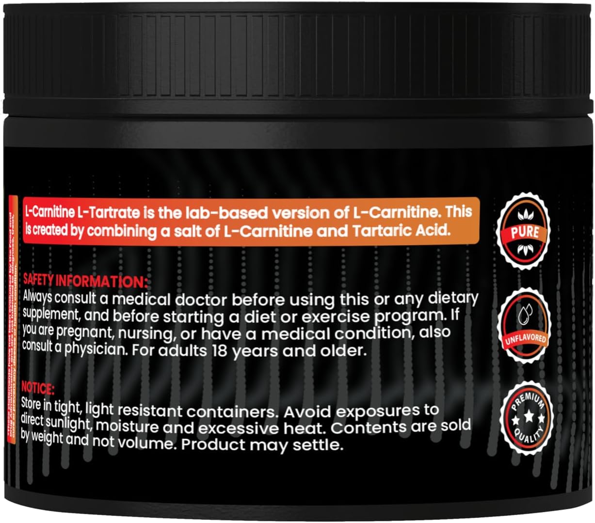 3 oz L-Carnitine L-Tartrate Supplement with Pure Original Ingredients and No Fillers, Always Pure