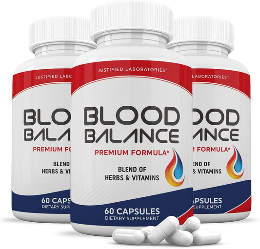 3 Pack Blood Balance Advanced Formula 620MG Supplement Pills - 180 Capsules by Justified Laboratories
