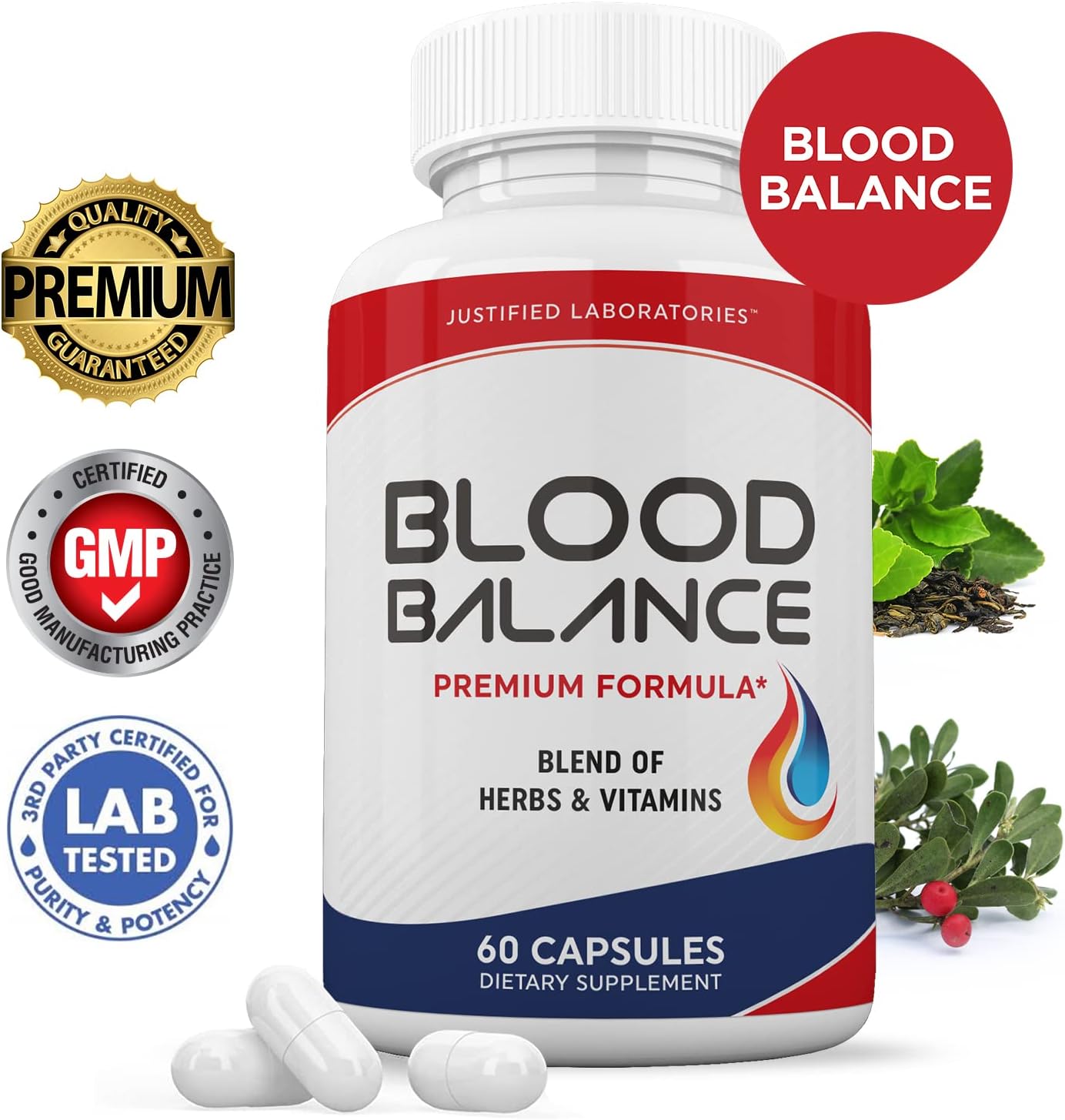 3 Pack Blood Balance Advanced Formula 620MG Supplement Pills - 180 Capsules by Justified Laboratories