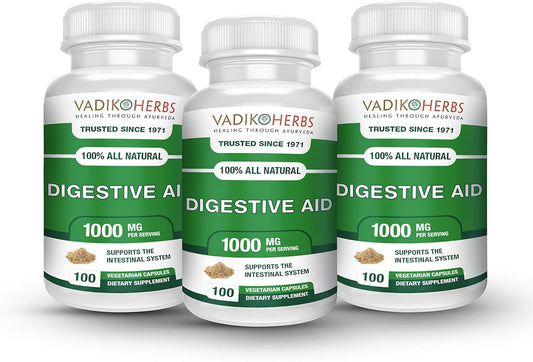 3-Pack Certified Organic Vadik Herbs Digestive Aid Supplement | Supports Intestinal Health & Normal Bowel Function