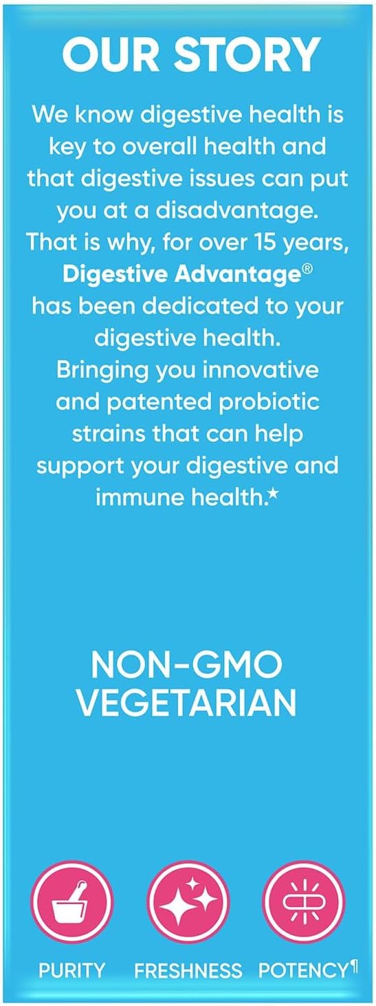 3 Pack Digestive Advantage Fast Acting Enzymes + Daily Probiotic Capsules - Prevent Gas & Aid in Food Breakdown - 32 Count
