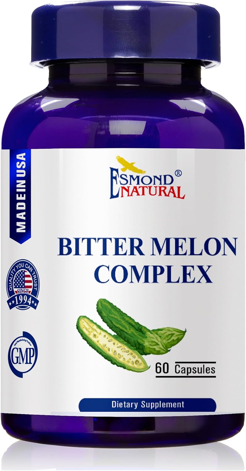 3 Pack Esmond Natural Bitter Melon Complex Capsules for Balanced Metabolic Levels - GMP Certified, Made in USA, 528mg, 180ct