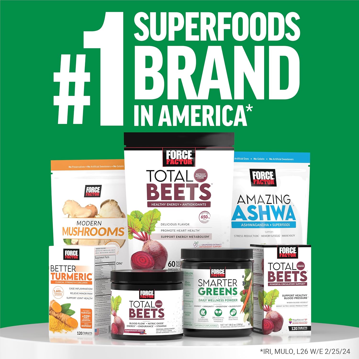 3-Pack Force Factor Smarter Greens Superfoods Powder - Supports Digestion, Immunity, Energy - Probiotics, Enzymes, Antioxidants, Fiber - 90 Servings