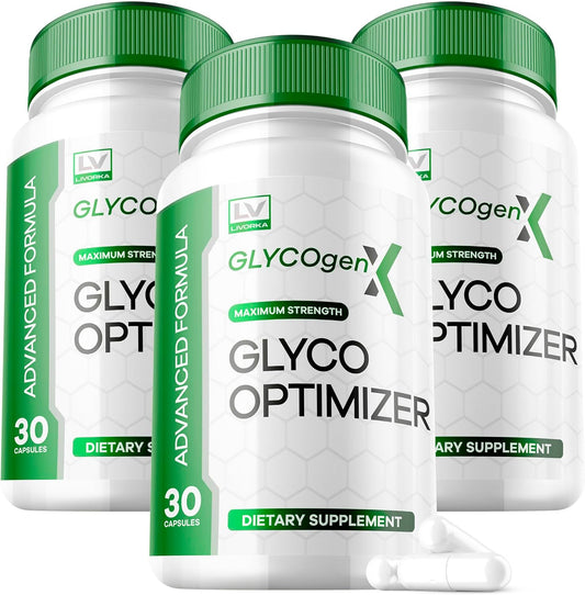 3 Pack Glycogen X Optimizer Supplement - 600MG, 90 Capsules - Supports Glycogen Production and Energy Levels