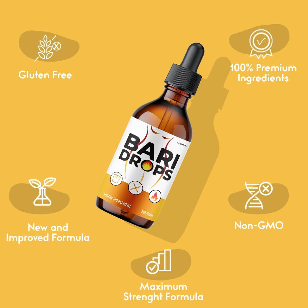 3 Pack Gold Nutra Bari Drops - Maximum Strength All Natural Liquid Supplement