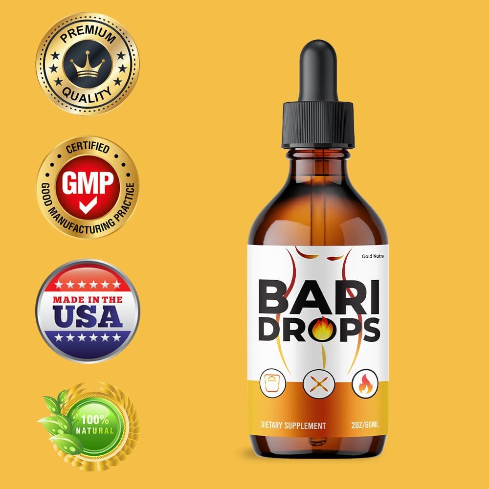 3 Pack Gold Nutra Bari Drops - Maximum Strength All Natural Liquid Supplement