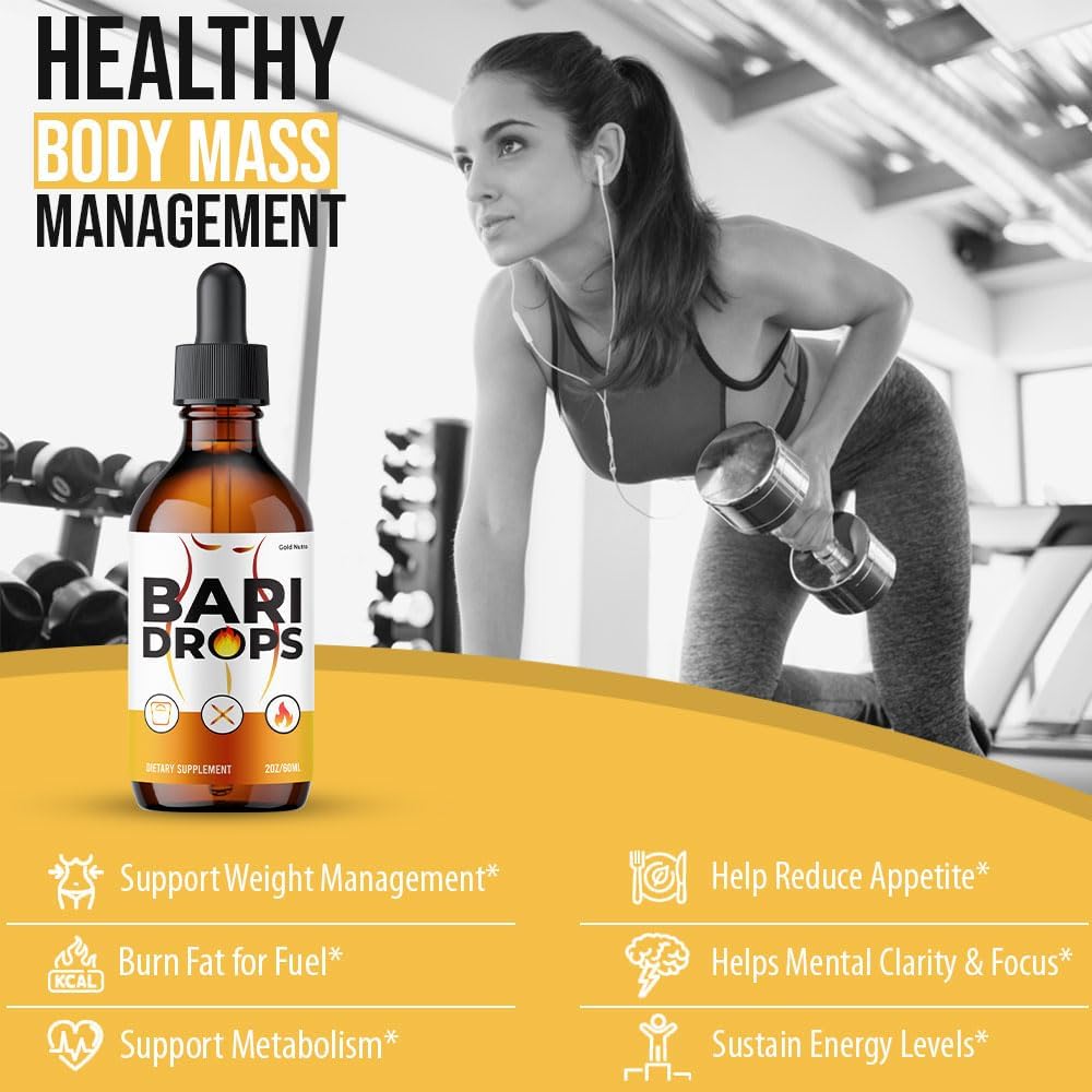 3 Pack Gold Nutra Bari Drops - Maximum Strength All Natural Liquid Supplement