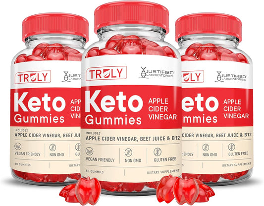 3-Pack Keto ACV Gummies with Pomegranate Beet Juice Powder - 1000MG Apple Cider Vinegar Gummies - Vegan Non GMO, B12 - 180 Count