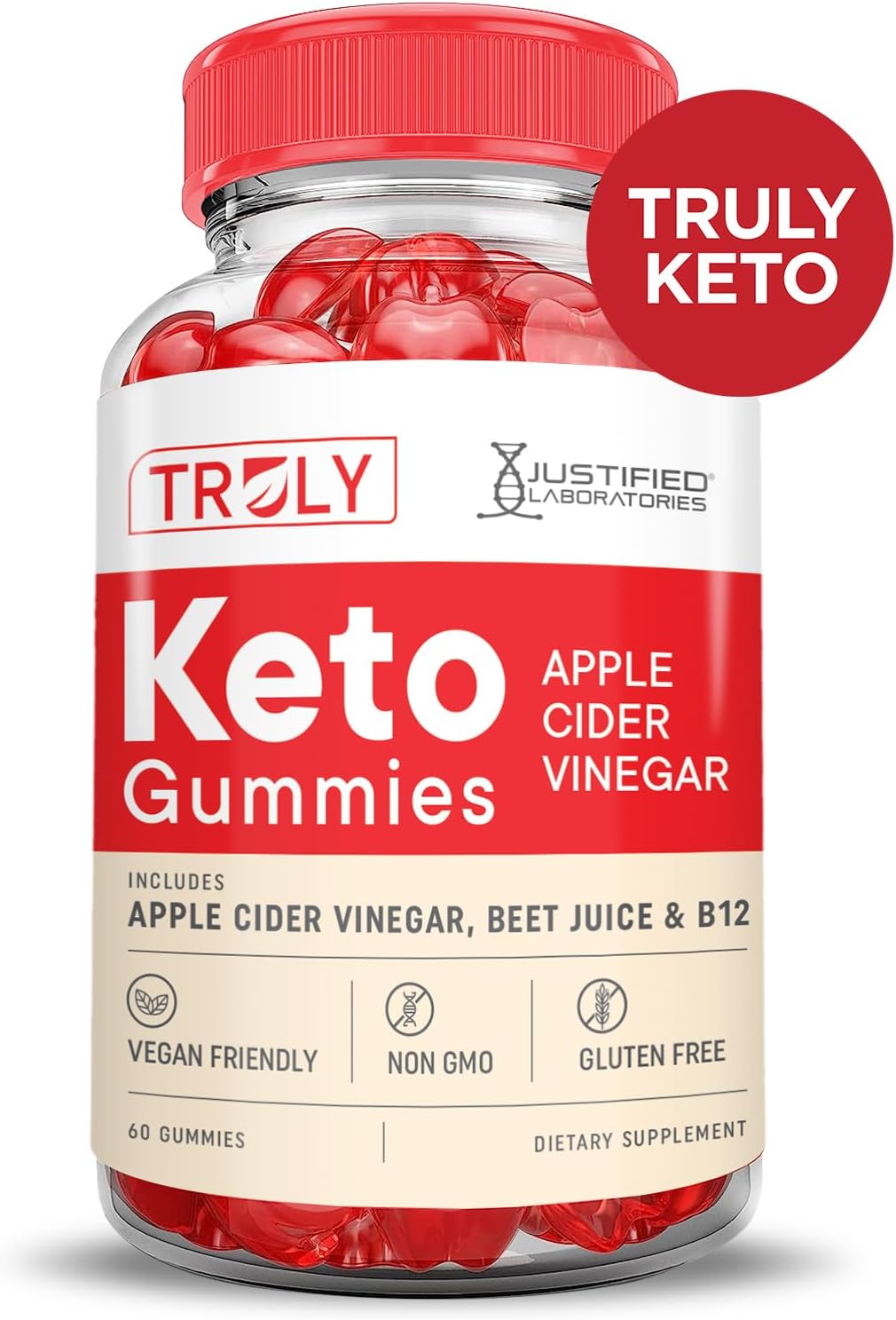 3-Pack Keto ACV Gummies with Pomegranate Beet Juice Powder - 1000MG Apple Cider Vinegar Gummies - Vegan Non GMO, B12 - 180 Count