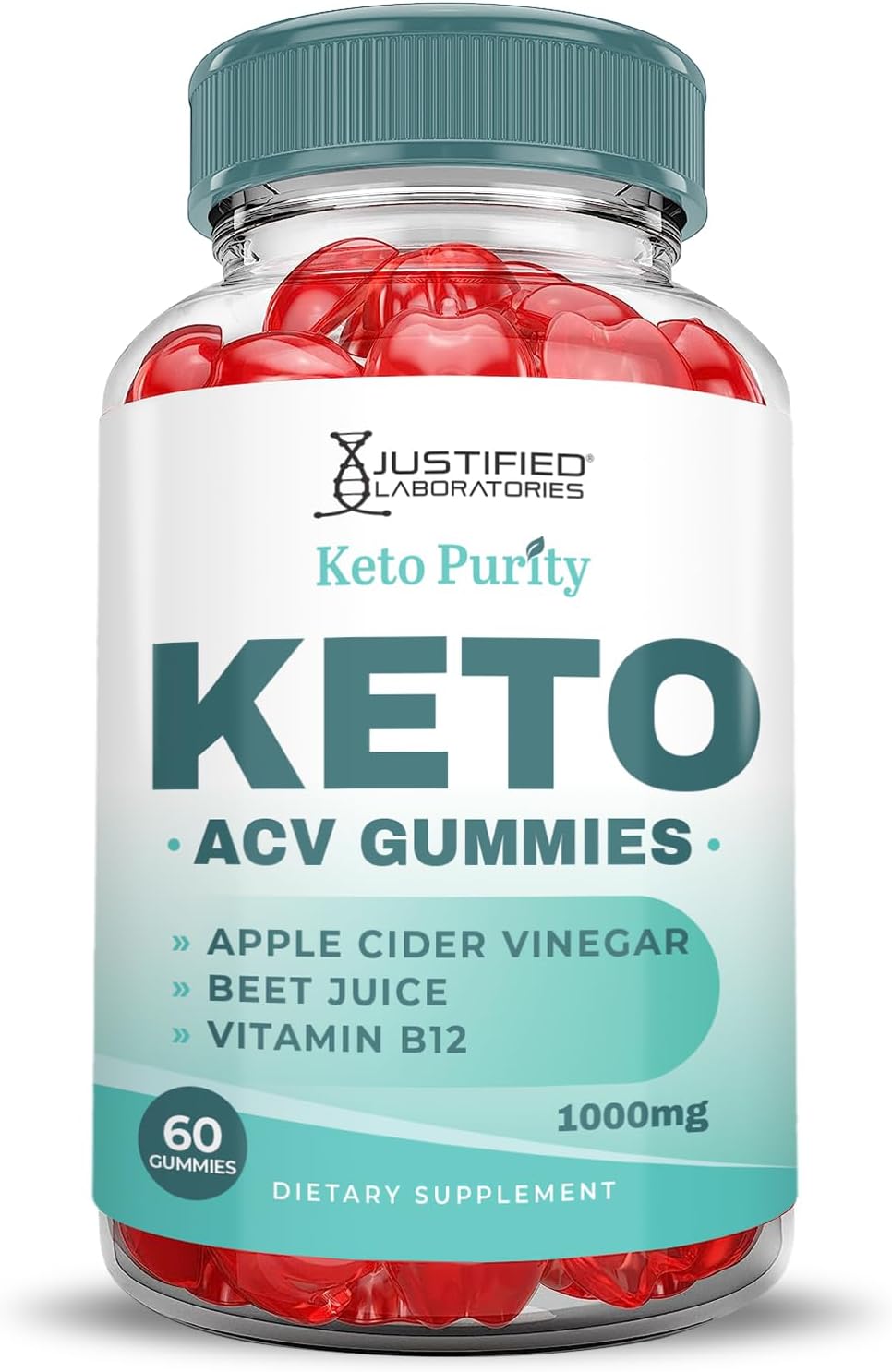 3 Pack Keto Purity Apple Cider Vinegar Gummies with Pomegranate & B12 - 1000MG Advanced Formula - Vegan & Non GMO - 180 Gummys