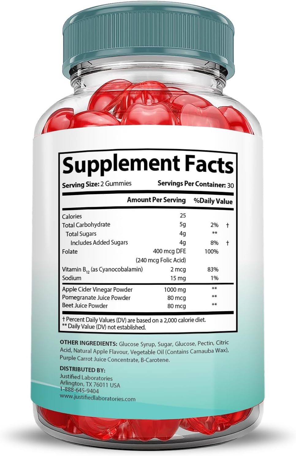 3 Pack Keto Purity Apple Cider Vinegar Gummies with Pomegranate & B12 - 1000MG Advanced Formula - Vegan & Non GMO - 180 Gummys