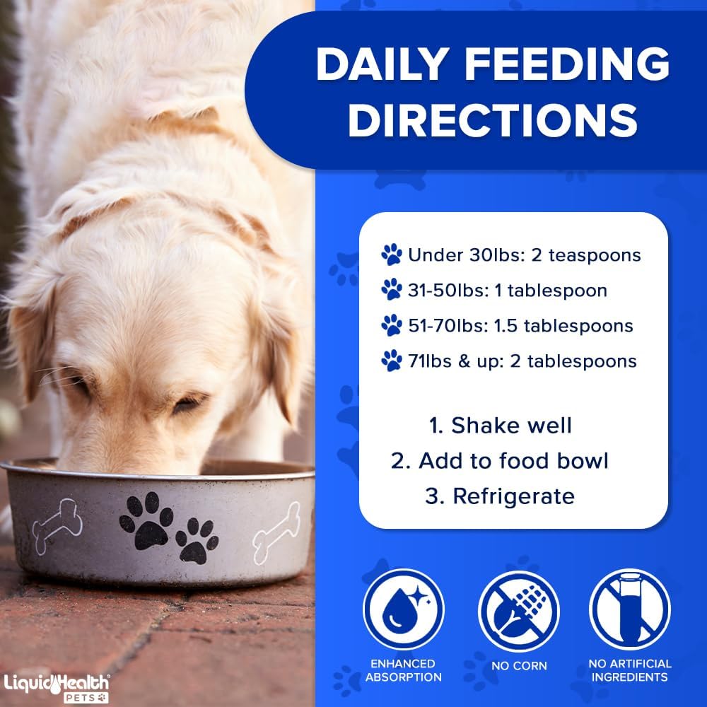 3 Pack LiquidHealth 32 Oz K9 Complete 8-in-1 Liquid Multivitamin for Dogs & Puppies - All in One Formula for Senior, Skin, Coat, Joint, & Immune Health