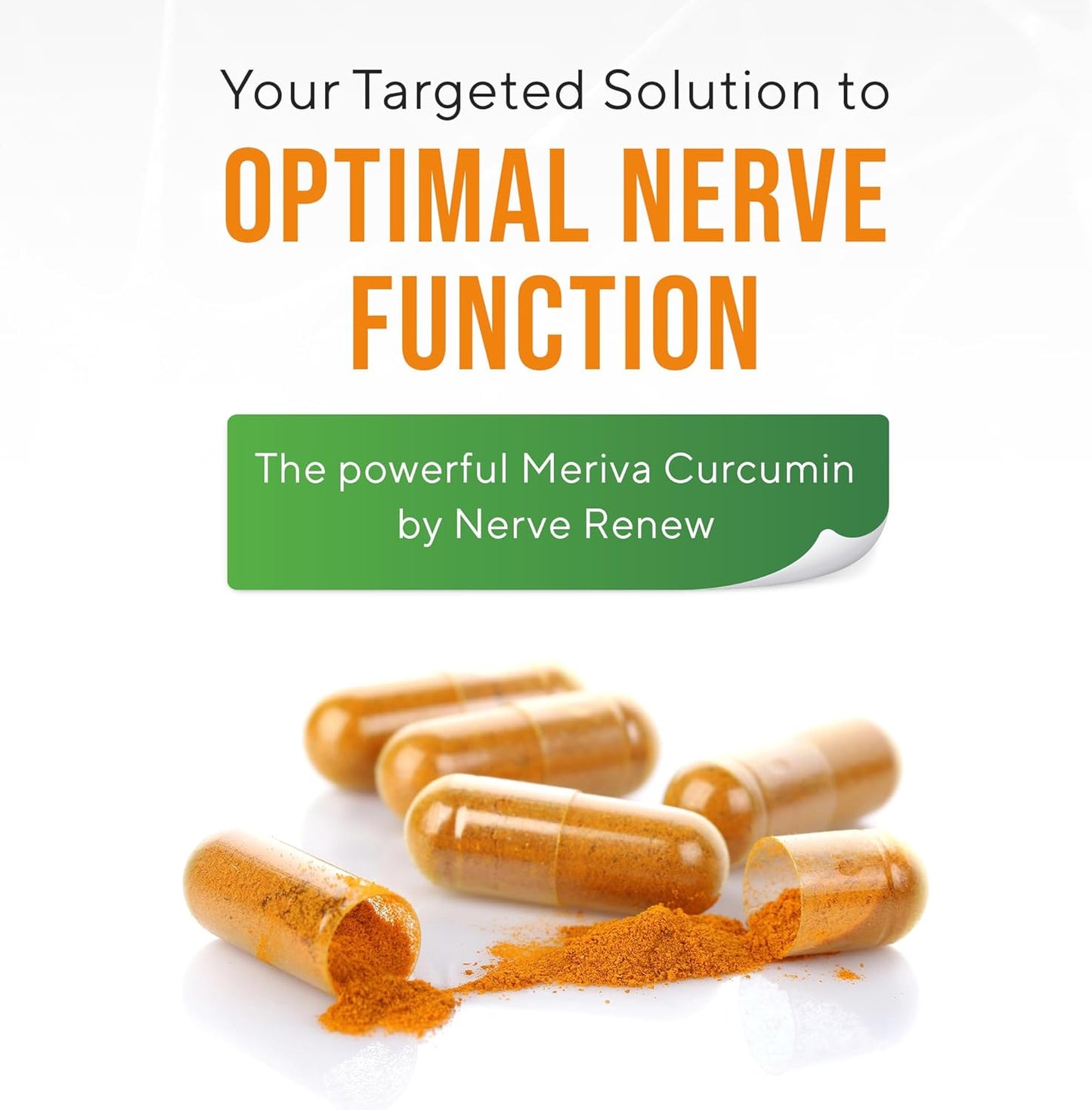 3 Pack Nerve Renew Meriva Curcumin 500mg with Bioperine Antioxidant Nerve Support Supplement Boost