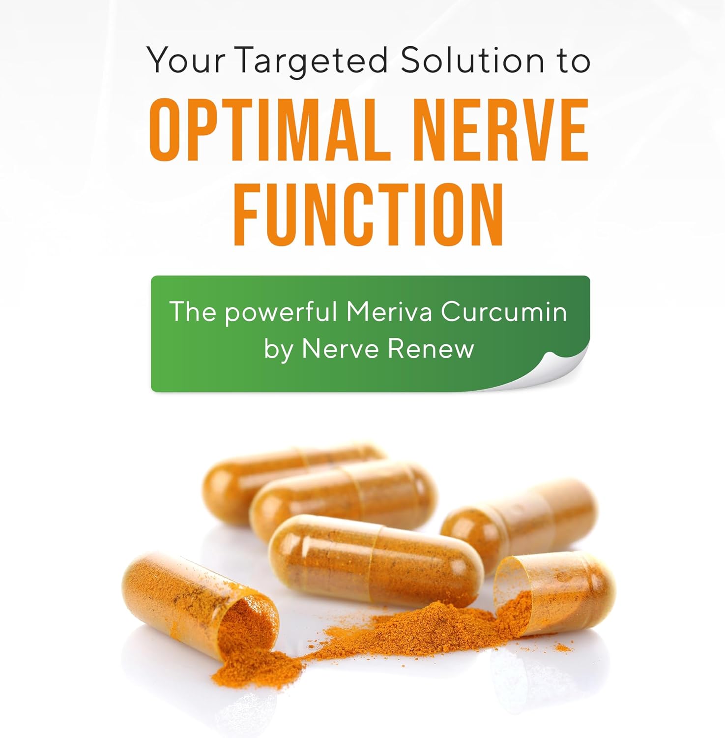 3 Pack Nerve Renew Meriva Curcumin 500mg with Bioperine Antioxidant Nerve Support Supplement Boost