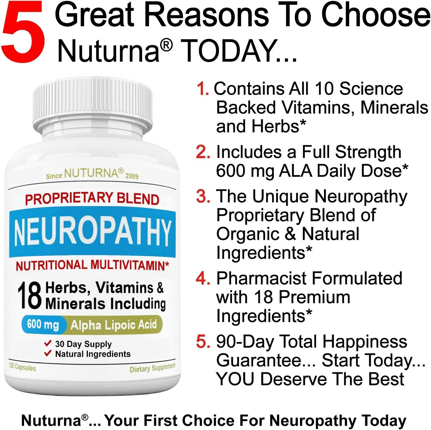 3 Pack Neuropathy Support Supplement with 600mg Alpha Lipoic Acid - Benfotiamine, Peripheral, Feet, Hand Fingers Legs Toe - Maximum Strength Natural Renew Vitamins - 360 Caps, 90 Days
