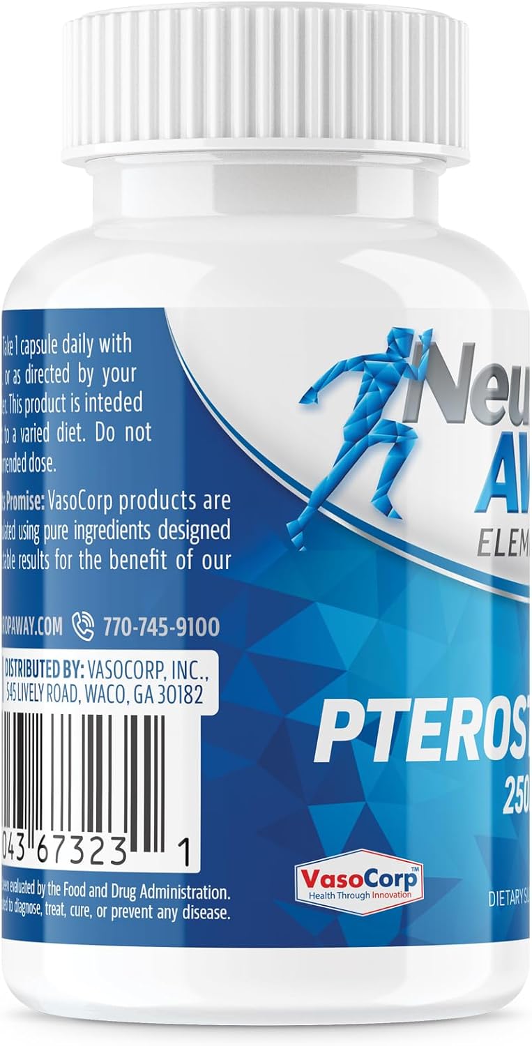 3 Pack NeuropAWAY Elements Pterostilbene Acid Resistant Capsules 750mg - 180 Capsules Total