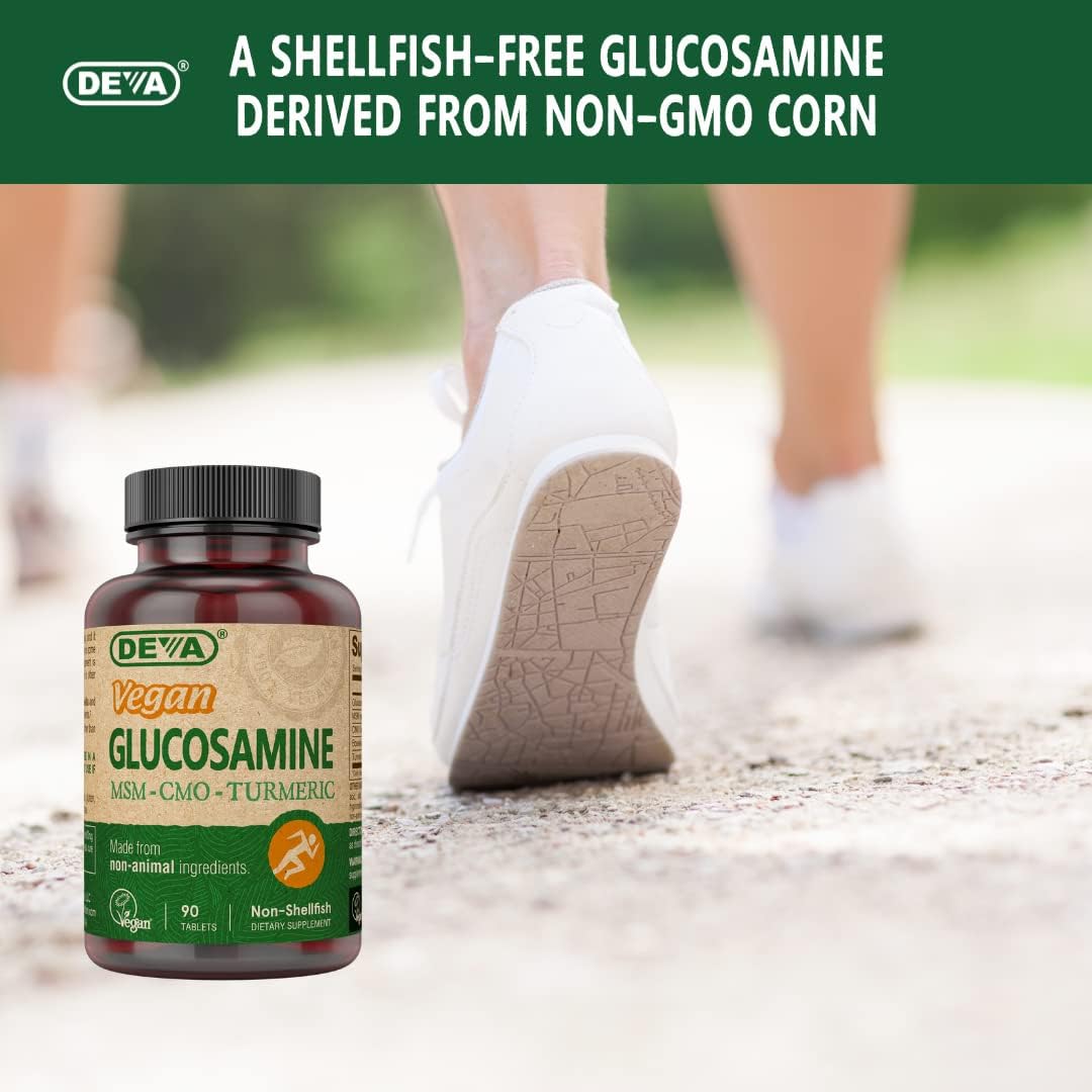 3 Pack of DEVA Vegan Vitamins Glucosamine, MSM-CMO Tablets - 90 Count