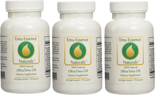 3 Pack of Emu Essence Ultra Emu Oil Dietary Supplements