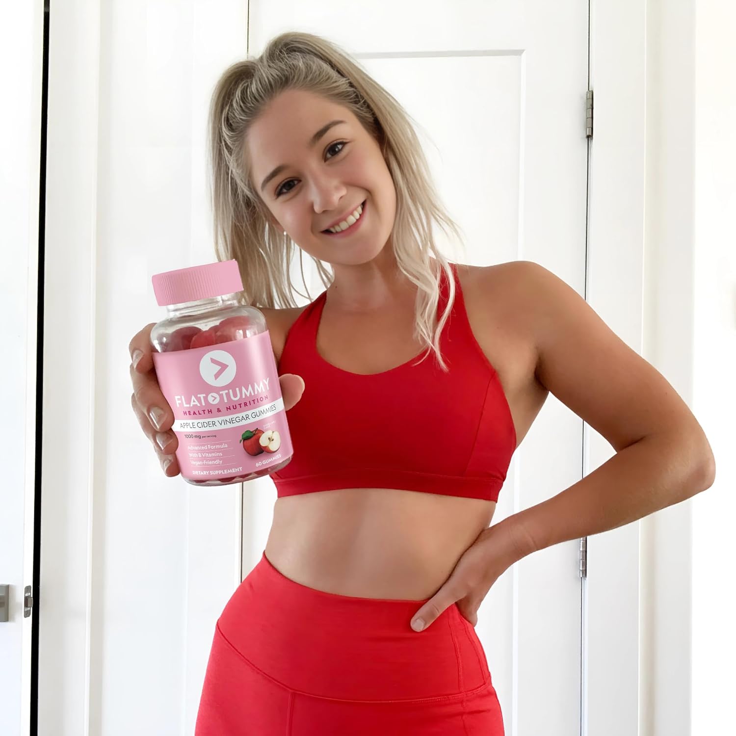 3 Pack of Flat Tummy Apple Cider Vinegar Gummies with Beet & Pomegranate Superfoods - Gut Health Support, Detox, Vegan, Non-GMO - 60 Count