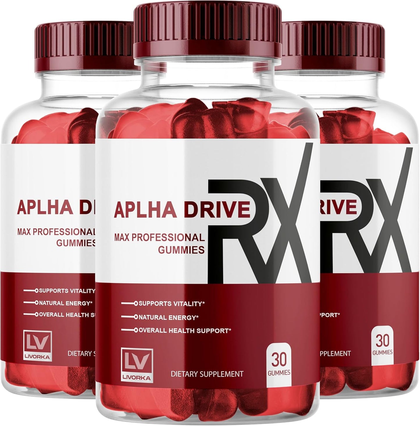 3 Pack of LIVORKA Alpha DriveRX Gummies - 90 Gummies for 3 Months, Advanced Formula