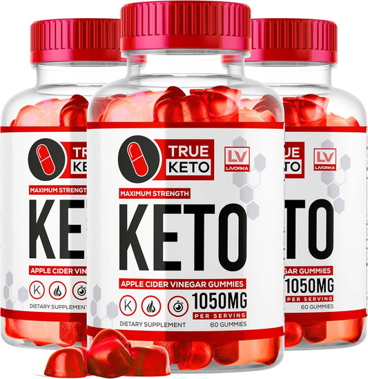 3 Pack of LIVORKA True Keto Apple Cider Vinegar Gummies - 180 Gummies for 3 Months of True Keto Support