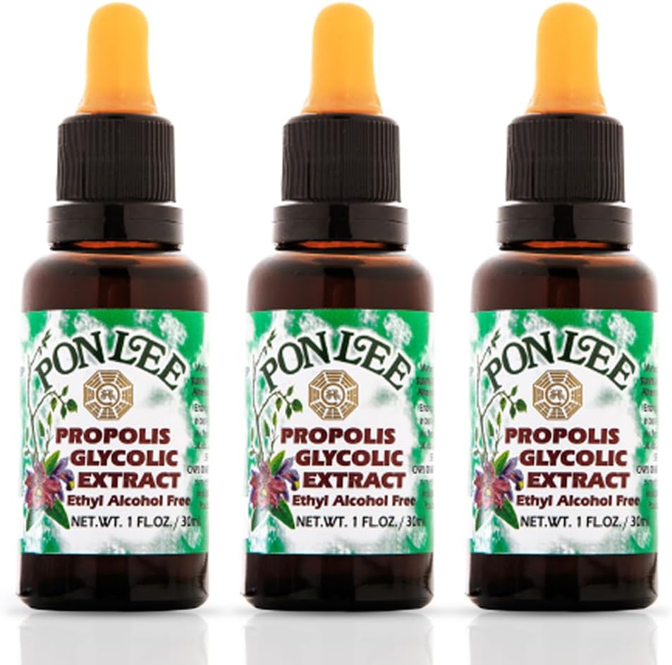 3 Pack of PON LEE Brazilian Green Bee Propolis Extract 30ML - 100% Organic, Alcohol-Free, High Artepillin-C Concentration