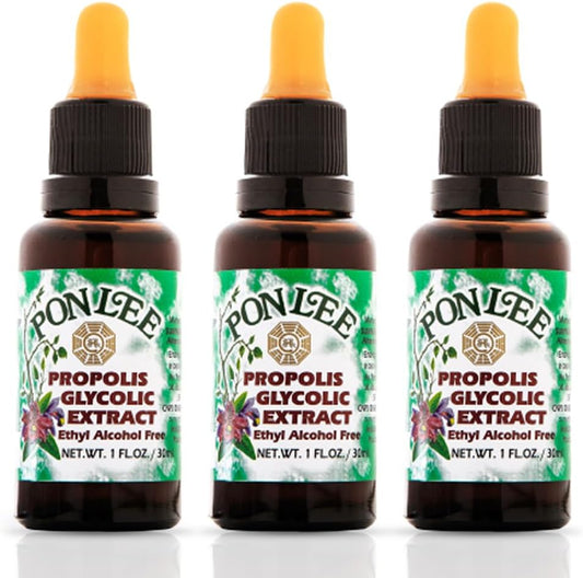 3 Pack of PON LEE Brazilian Green Bee Propolis Extract 30ML - 100% Organic, Alcohol-Free, High Artepillin-C Concentration