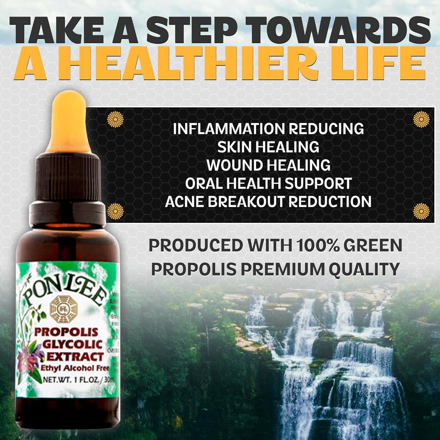 3 Pack of PON LEE Brazilian Green Bee Propolis Extract 30ML - 100% Organic, Alcohol-Free, High Artepillin-C Concentration