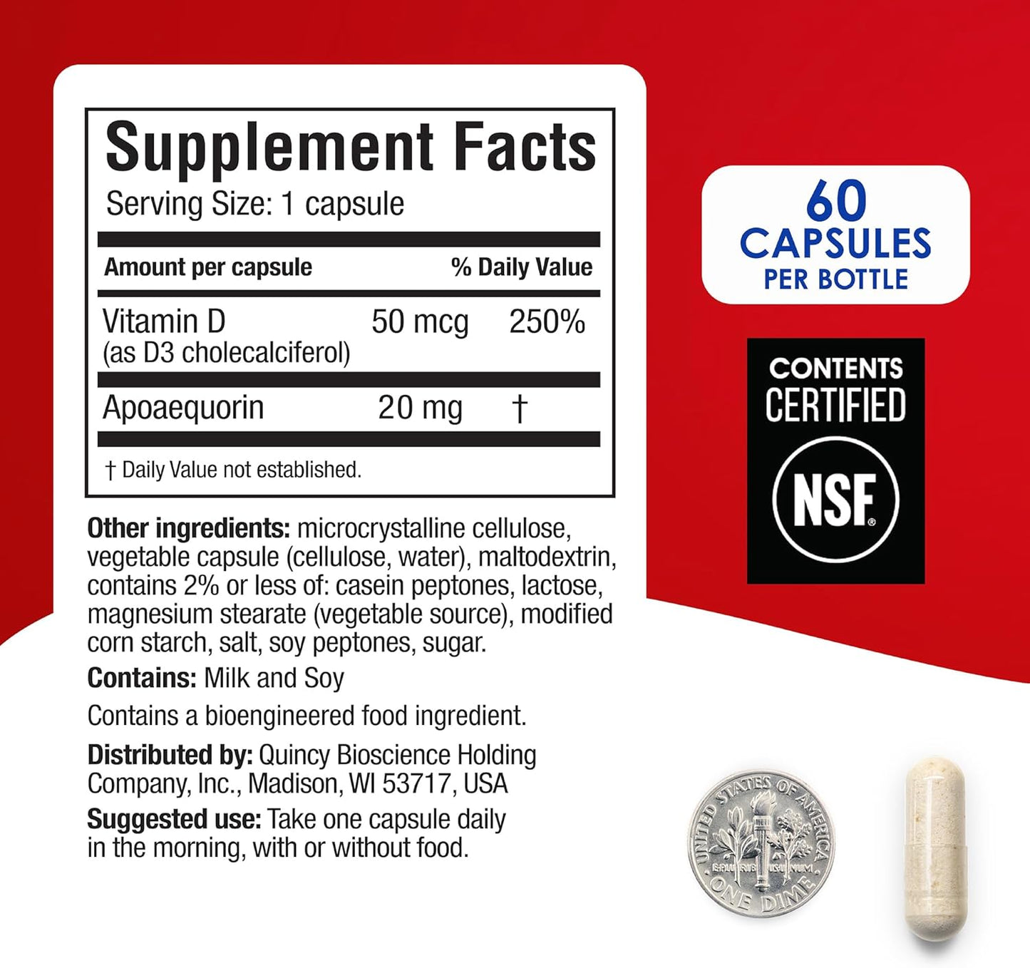 3 Pack of Prevagen Extra Strength 20mg Capsules with Apoaequorin, Vitamin D, and 7-Day Pill Minder