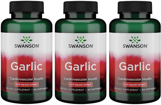 3 Pack of Swanson Garlic 500mg Softgels - 60 Count