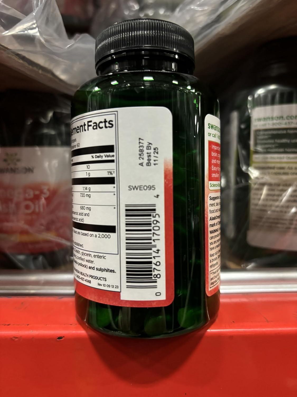 3 Pack of Swanson High Concentrate Omega-3 Fish Oil Softgels - 120 Softgels, 680mg Each - Essential Fatty Acids Supplement