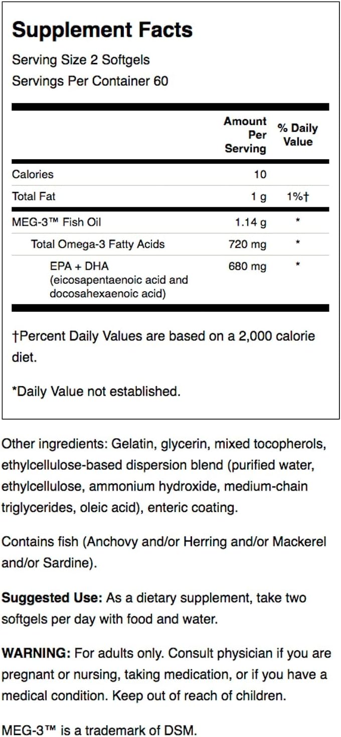 3 Pack of Swanson High Concentrate Omega-3 Fish Oil Softgels - 120 Softgels, 680mg Each - Essential Fatty Acids Supplement