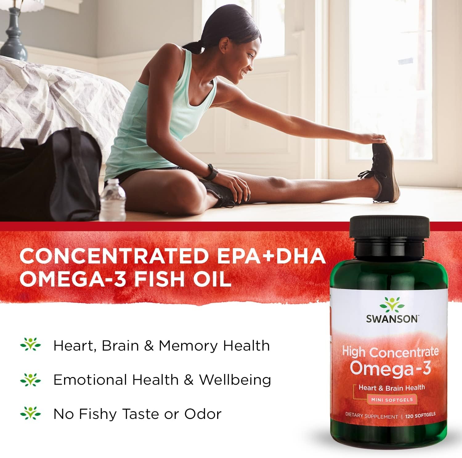 3 Pack of Swanson High Concentrate Omega-3 Fish Oil Softgels - 120 Softgels, 680mg Each - Essential Fatty Acids Supplement