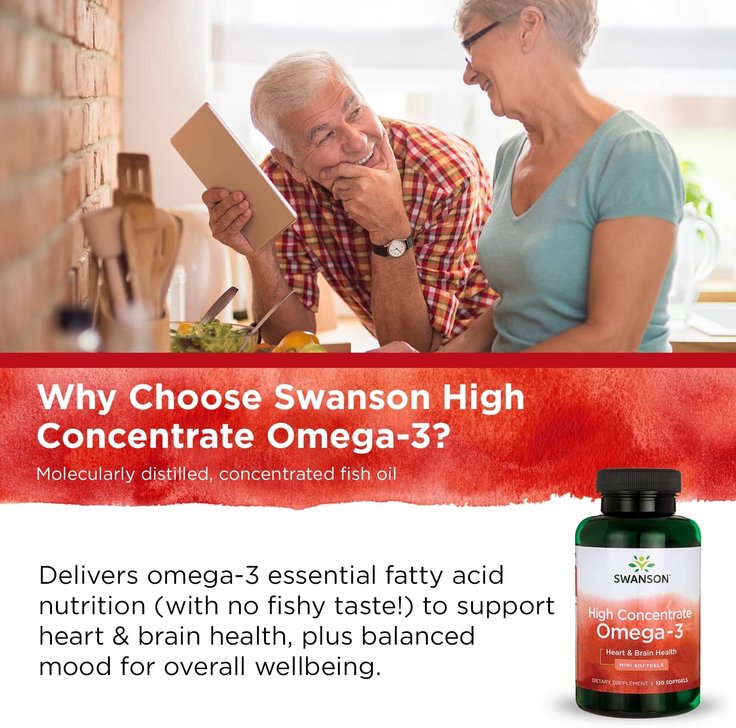 3 Pack of Swanson High Concentrate Omega-3 Fish Oil Softgels - 120 Softgels, 680mg Each - Essential Fatty Acids Supplement