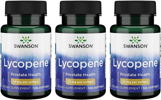 3 Pack of Swanson Lycopene 10 mg Softgels, 120 Count